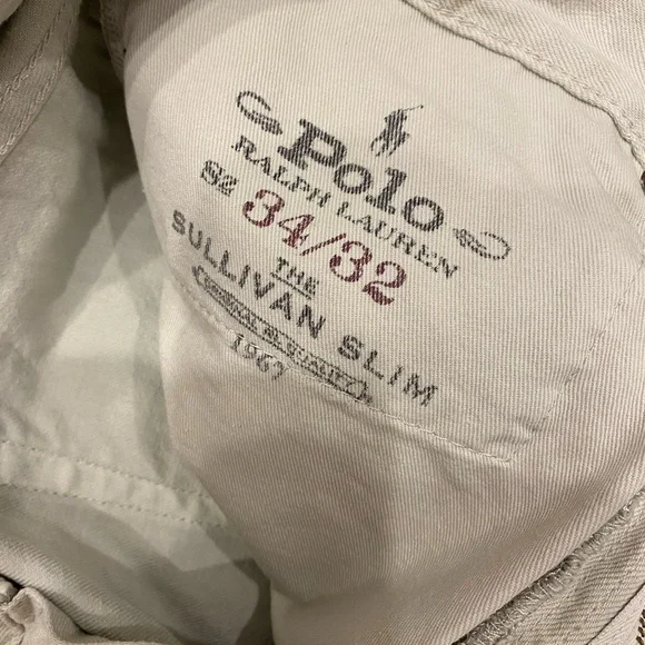 Polo Ralph Lauren The Sullivan Slim Beige Denim Jeans Men’s 34 34x32